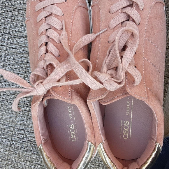 Asos pink lace up sneakers size 7 shoes - Picture 3 of 9